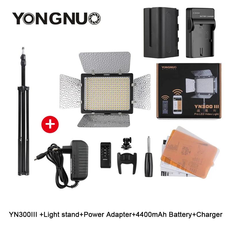 YongNuo YN300 III YN300III 3200k-5500K CRI95 ī޶  LED  Ʈ ɼ, AC  , NP750 ͸ ĵ ŰƮ